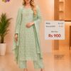 Premium Mint Green Dola Silk Heavy Embroidered Readymade Suit Set with Kurta Pant and Dupatta for Women