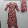 Premium Cotton Embroidery Floral Printed Readymade Suit Set for Women in Rust Red