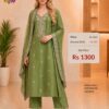 Olive Green Jimmy Choo Embroidered Dress Material for Women by Trends Designer