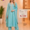 Sky Blue Jimmy Choo Embroidered Dress Material for Women by Trends Designer