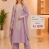 Lavender Jimmy Choo Embroidered Dress Material for Women by Trends Designer