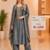 Grey Jimmy Choo Embroidered Dress Material for Women by Trends Designer