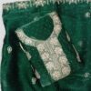 Teal Green Jimmy Choo Embroidered Dress Material with Designer Dupatta