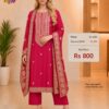 Magenta Faux Georgette Semi Stitched Dress Material with Embroidered Dupatta by Trends Designer Wear