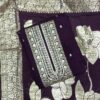 Purple faux georgette semi stitched dress material with embroidered neckline and embroidered dupatta by Trends Designer Wear