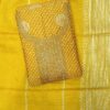 Premium Cotton Mix Stone Work Bandhani Mustard Yellow Dress Material for Women with Matching Dupatta