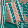 Premium Cotton Cambric Mirror Work Printed Green Dress Material for Women with Designer Dupatta