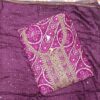 Premium Cotton Mix Bandhani Embroidered Purple Dress Material for Women with Matching Dupatta