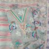 Premium Grey Organza Embroidered Dress Material with Floral Print and Matching Organza Dupatta by Trends Designer Wear