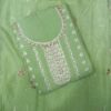 Premium Mint Green Georgette Heavy Embroidery Dress Material with Matching Embroidered Dupatta by Trends Designer Wear