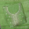 Premium Parrot Green Georgette Heavy Embroidery Dress Material with Matching Embroidered Dupatta by Trends Designer Wear