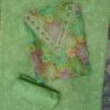 Premium green organza embroidered floral dress material with matching embroidered organza dupatta.