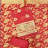 Pure Banarasi Silk Suit Ruby Red Designer Dress Material with Floral Banarasi Woven Dupatta