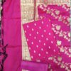 Pure Banarasi Silk Suit Magenta Pink Designer Dress Material with Banarasi Woven Dupatta