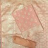 Pure Banarasi Silk Suit Peach Designer Dress Material with Banarasi Woven Dupatta