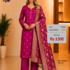 Pure Banarasi Silk Suit Magenta Pink Designer Dress Material with Banarasi Woven Dupatta