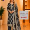Charcoal Grey Pure Banarasi Silk Dress Material with Designer Banarasi Dupatta