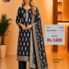 Midnight Blue Pure Banarasi Silk Dress Material with Woven Banarasi Dupatta