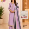 Pure Banarasi Silk Lavender Designer Dress Material with Banarasi Dupatta by Trends Designer Wear