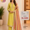Pure Banarasi Silk Charcoal Black Designer Dress Material with Blue Banarasi Dupatta by Trends Designer Wear