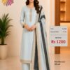 Pure Banarasi Silk Ice Blue Designer Dress Material with Matching Banarasi Dupatta by Trends Designer Wear